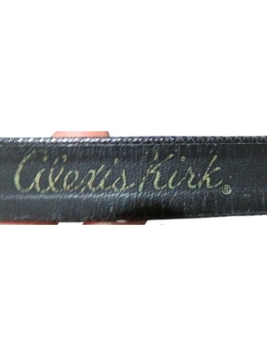 Alexis Kirk Vintage Dark Green snakeskin leather embellished adjustable belt